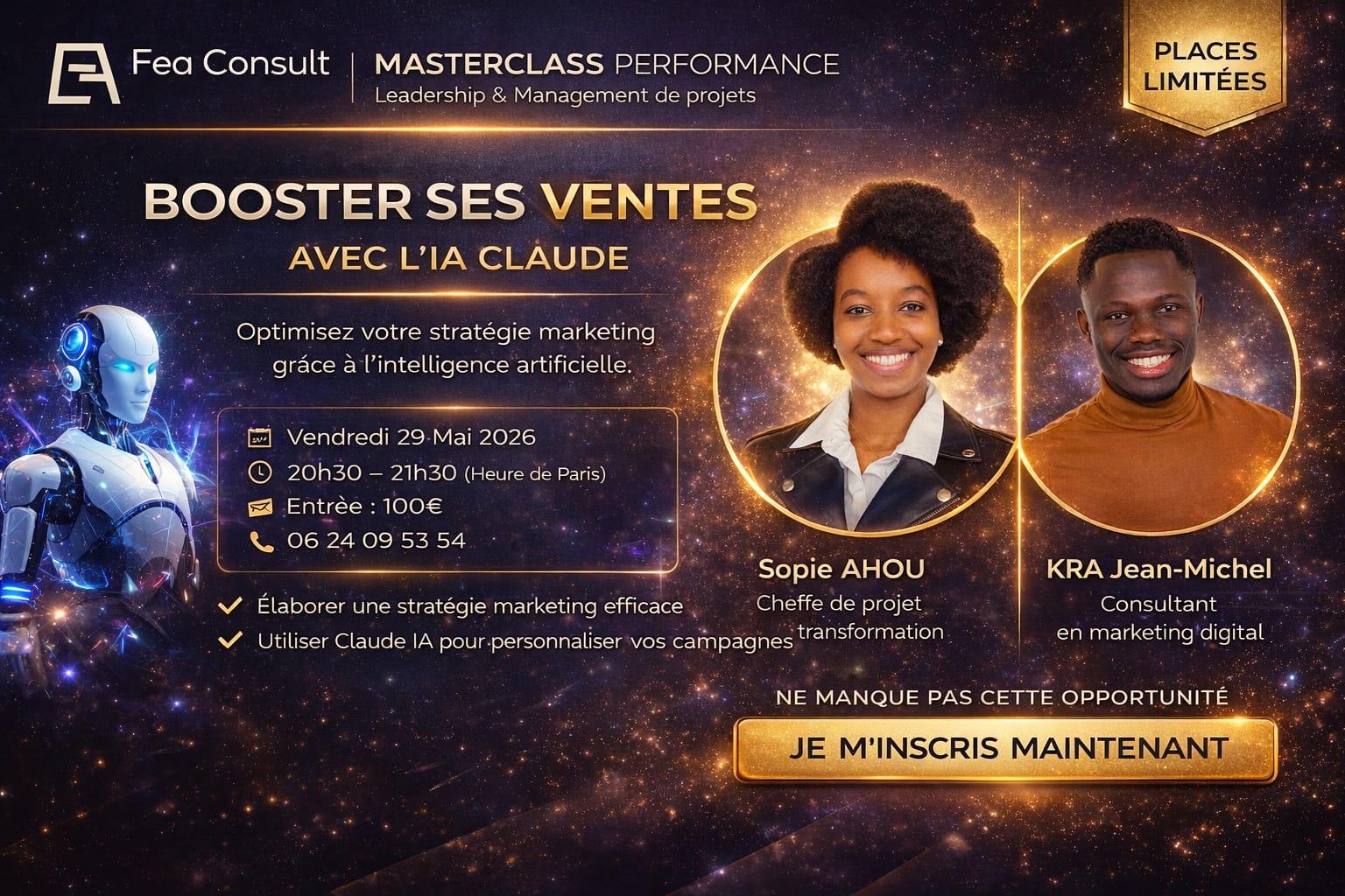 Masterclass FEA Consult — Booster ses ventes avec l'IA Claude (29 mai 2026)