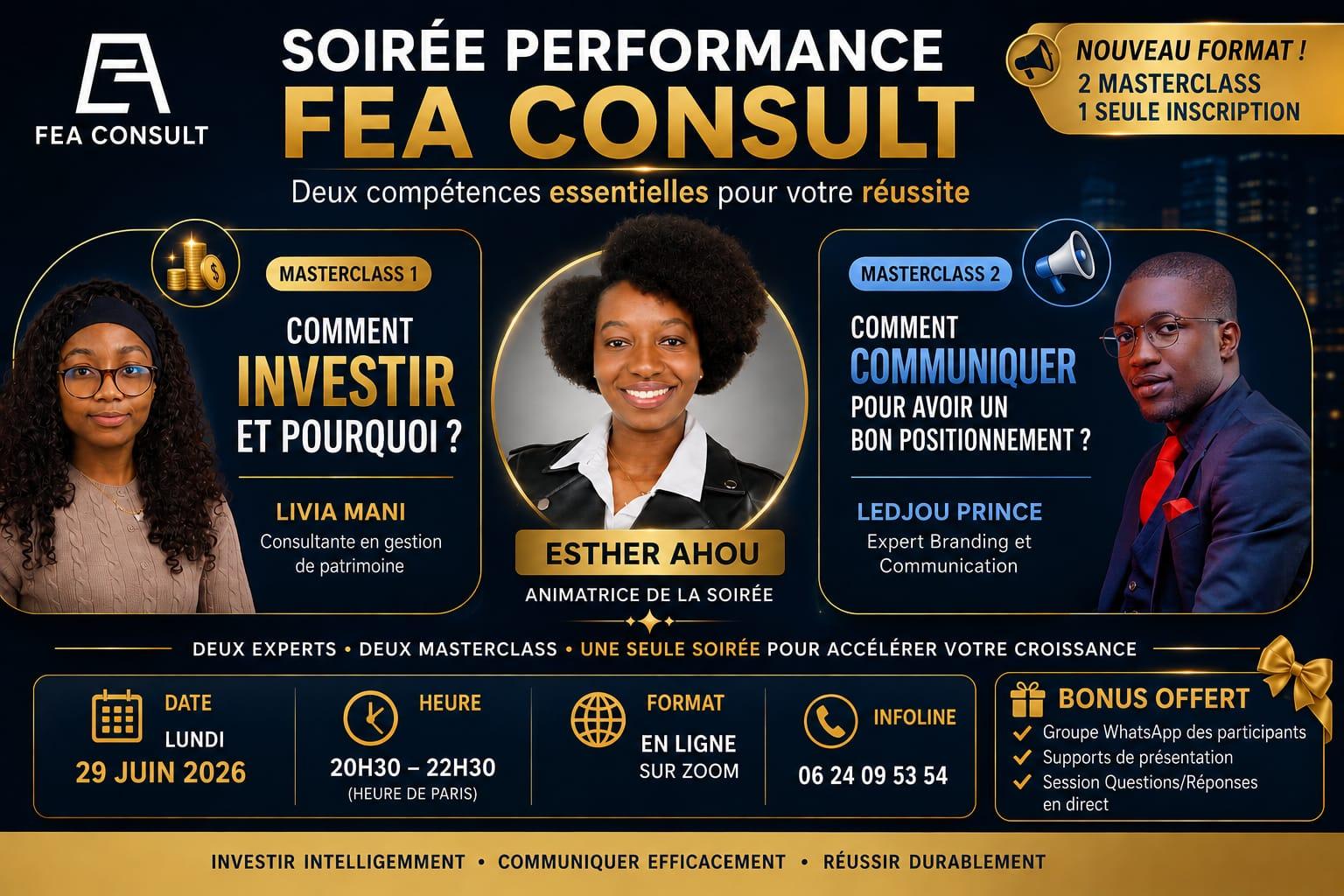 Masterclass FEA Consult — Soirée Performance : investir & communiquer (29 juin 2026)